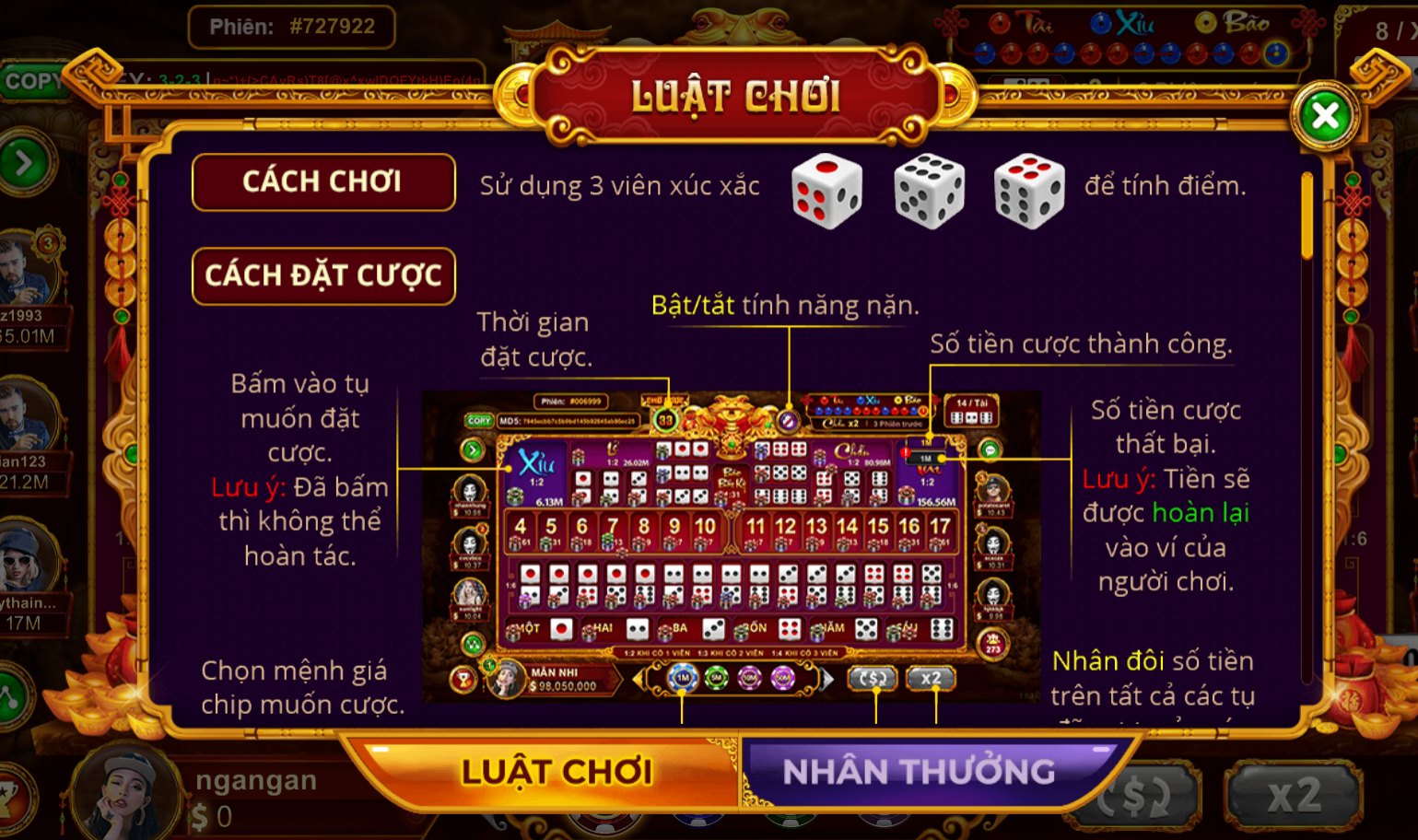 Luật chơi Sicbo đại phú được đánh giá khá đơn giản