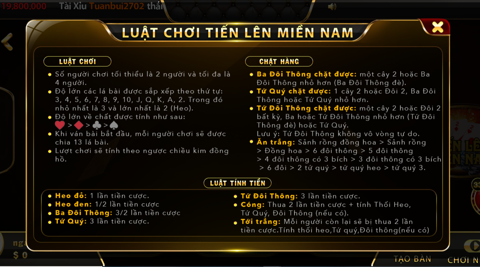Luật chơi Tiến lên miền Nam cực đơn giản