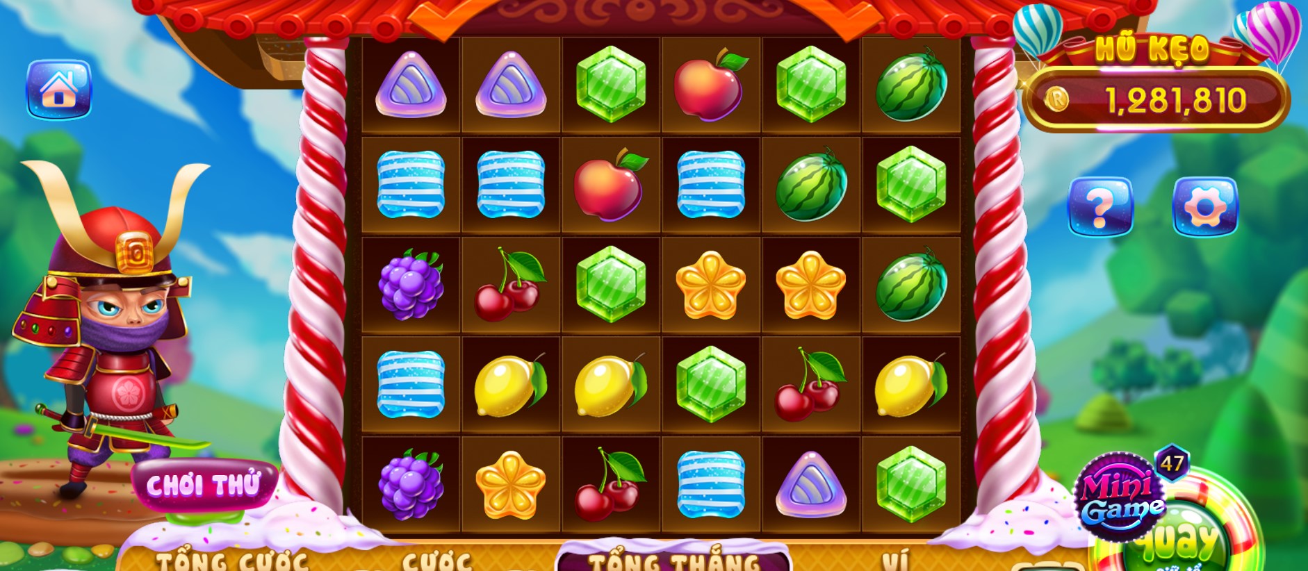 Hướng dẫn chơi game no hu Candy Fruit Samurai