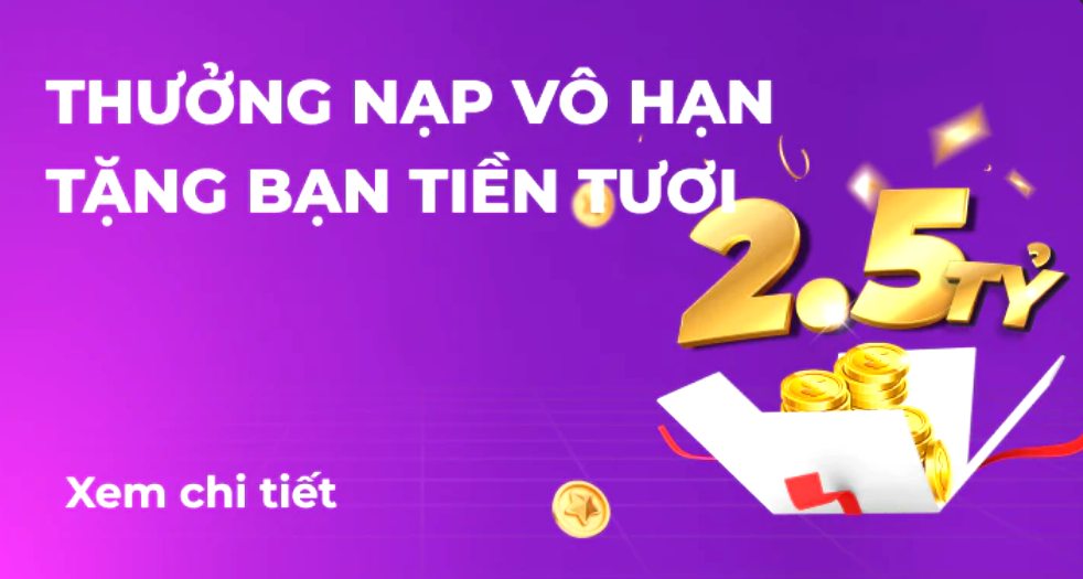 Thưởng nóng mỗi tuần giành riêng cho người chơi tham gia tại nhà cái