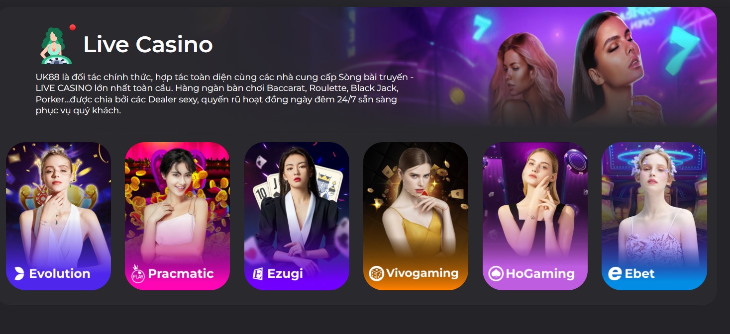 Hệ thống game bài Live Casino hấp dẫn