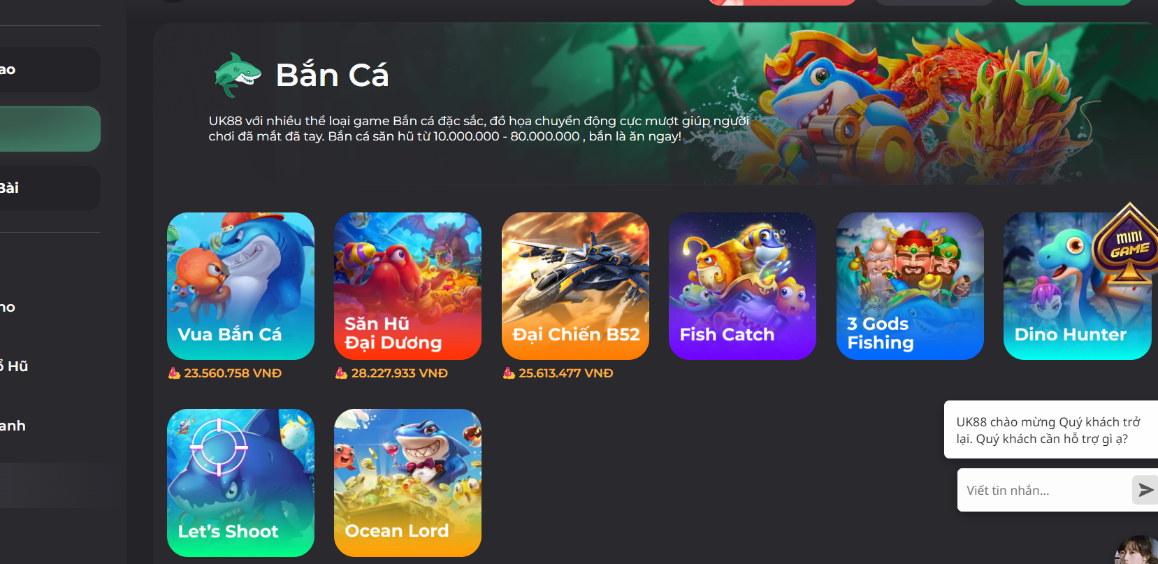 Giao diện bắn cá tại nhà cái được đánh giá cao