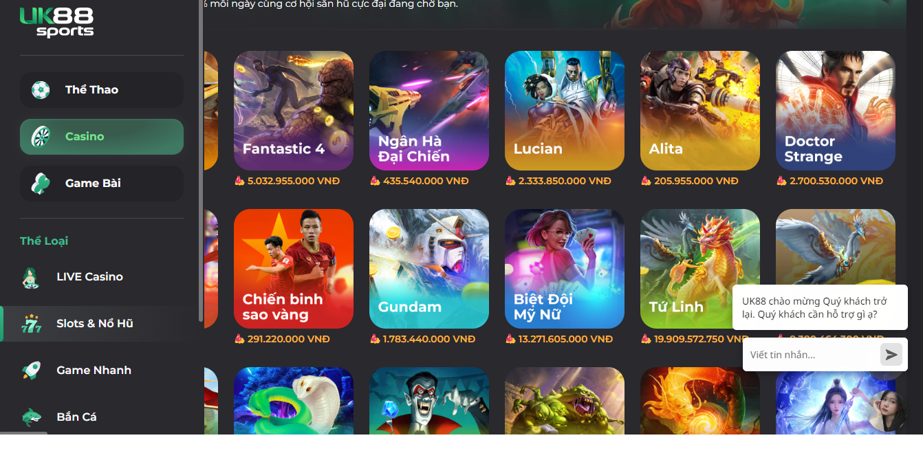 Kho tàn game Slot nổ hũ cực khủng tại nhà cái
