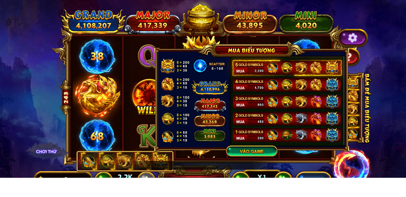 Slot Tứ linh cực hot có tại nhà cái