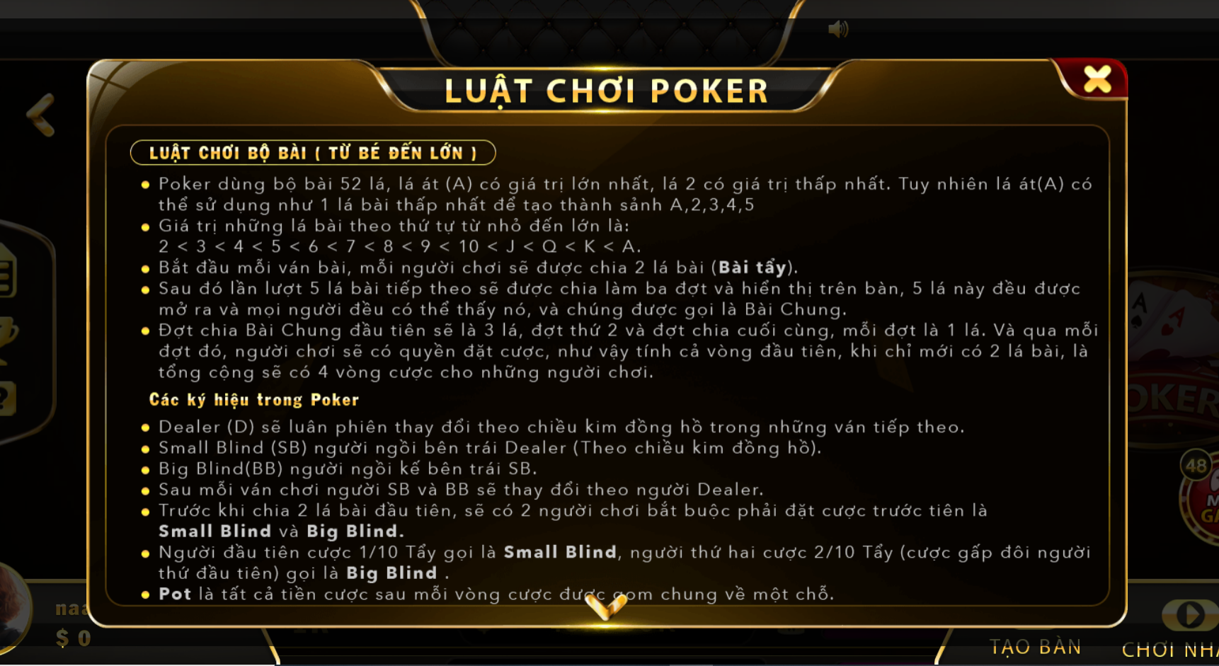 Người chơi cần nắm rõ luật chơi Poker khi tham gia