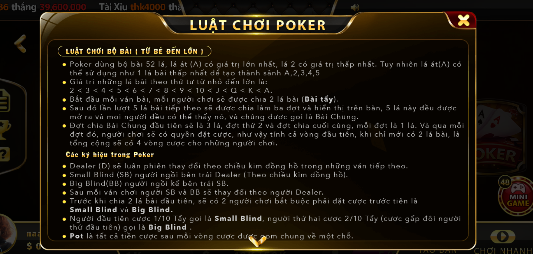 Luật chơi Poker được đánh giá khá đơn giản