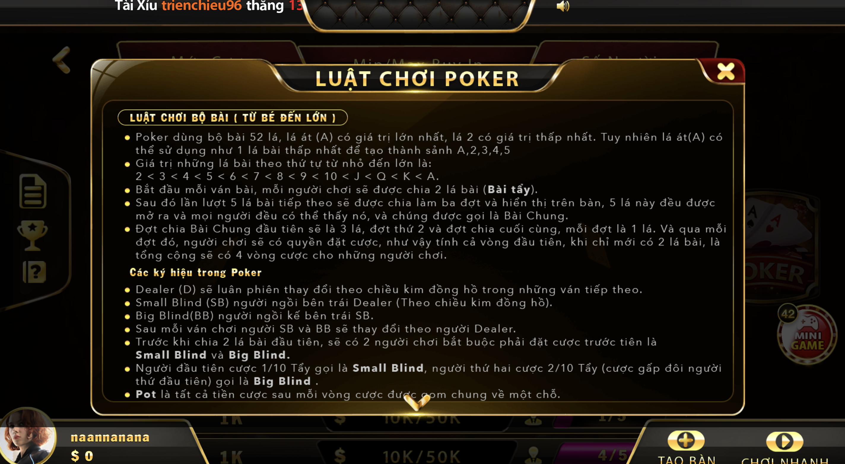 Luật chơi Poker được đánh giá khá đơn giản