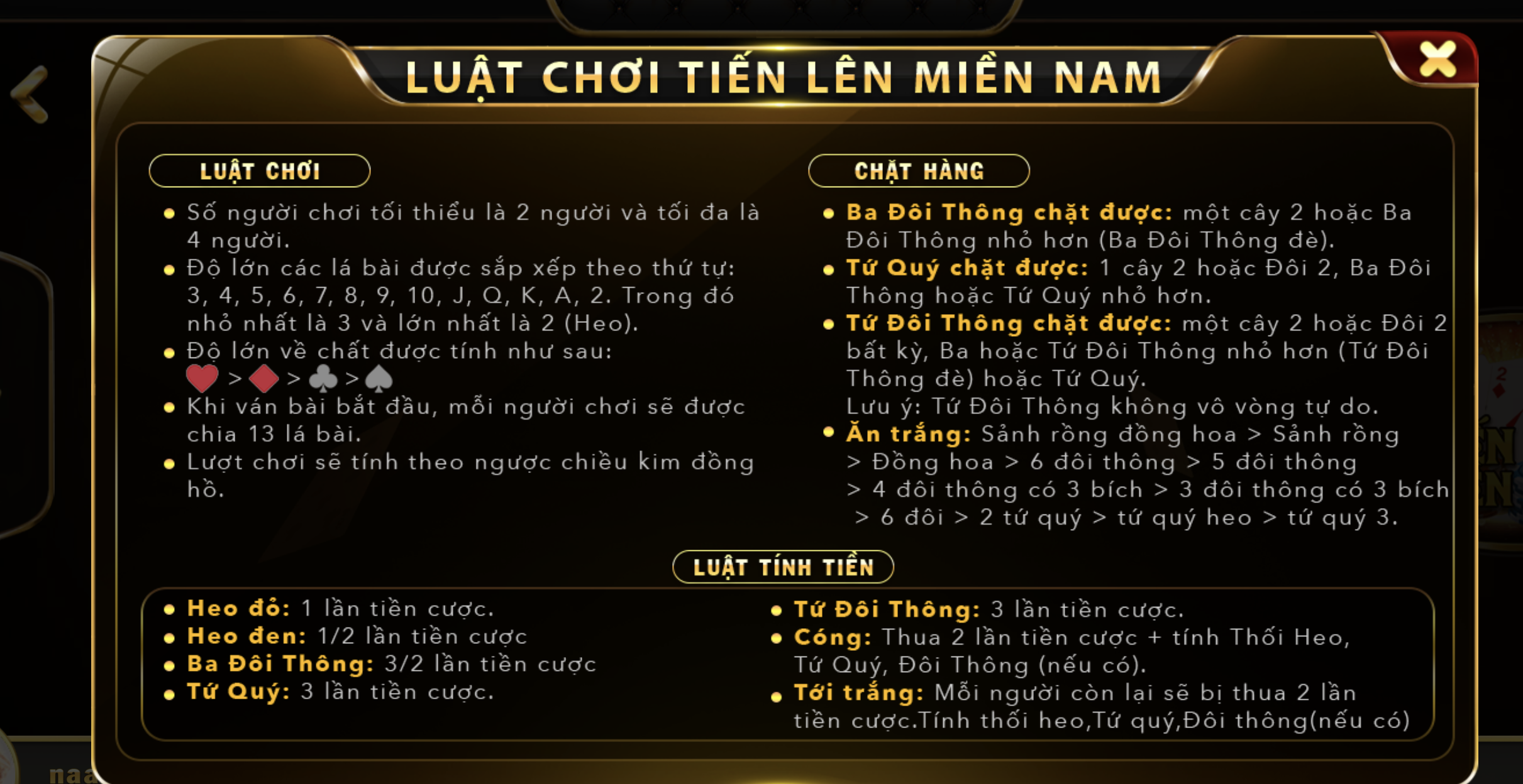 Nắm rõ luật chơi bài Tiến Lên miền Nam