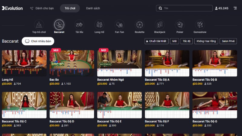 Baccarat thu hút đông đảo người chơi tại UK88 vip