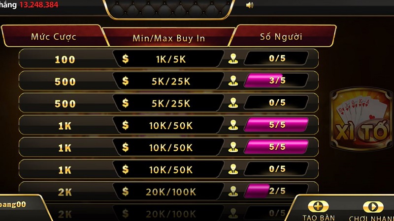Bàn cược chơi Xì tố online tại nhà cái UK88 vip