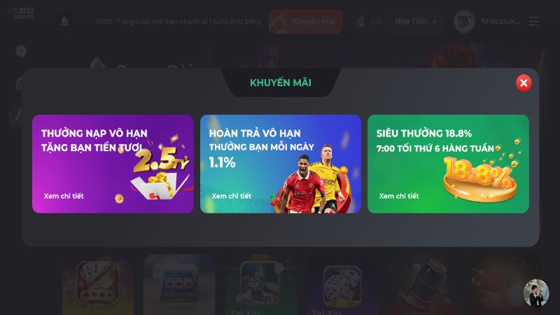 Khuyến mãi cực hot dành cho hội viên của nhà cái UK88