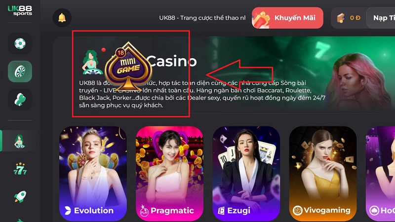 Lựa chọn chơi Mini Game tại nhà cái uy tín uk88