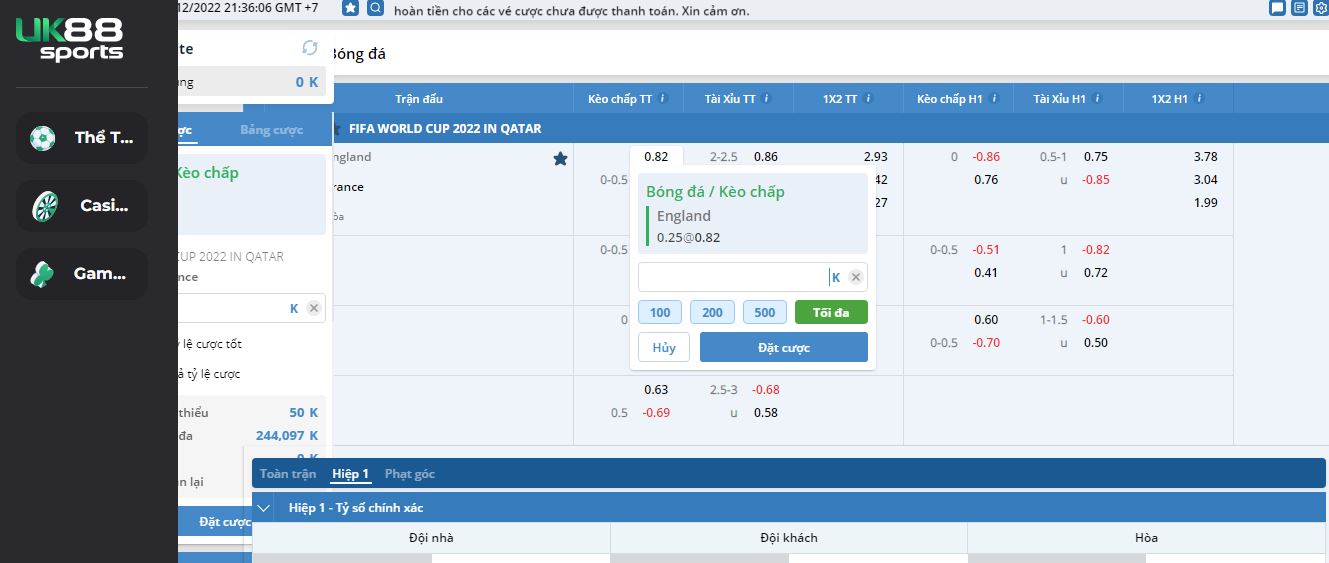 Thực hiện các thao tác đặt cược tại UK88bet rất đơn giản