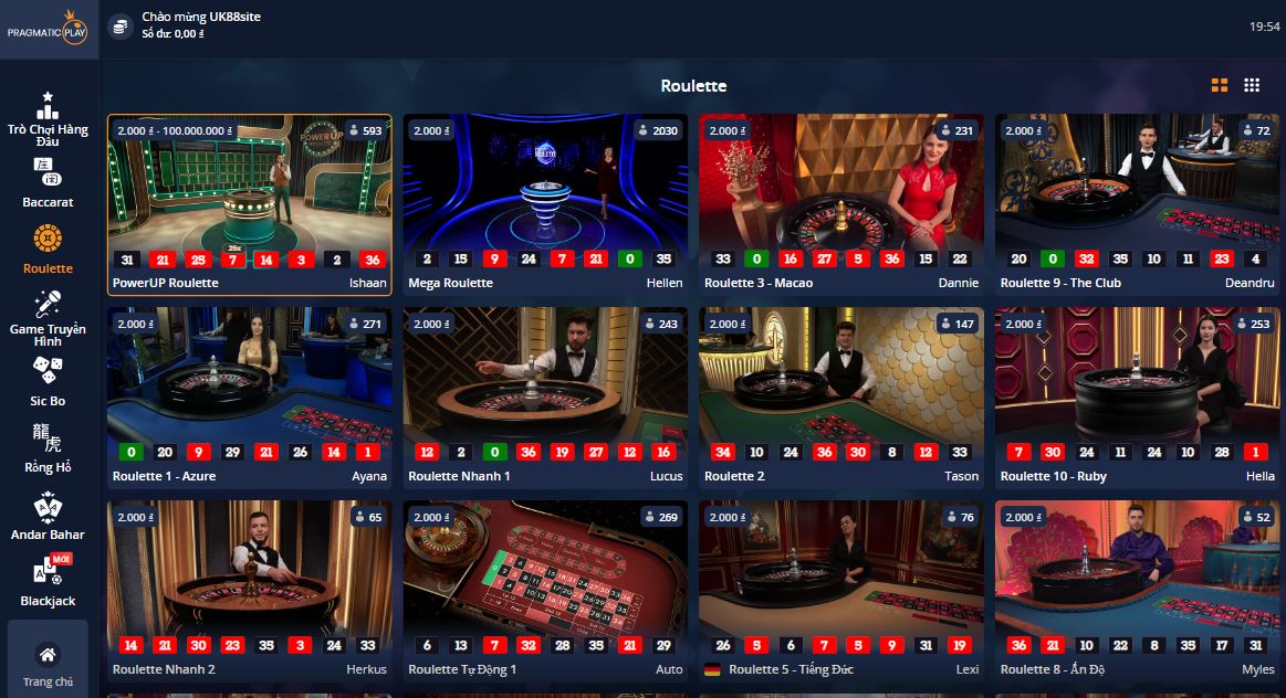 Thiên đường game Roulette dành cho cược thủ tại UK88