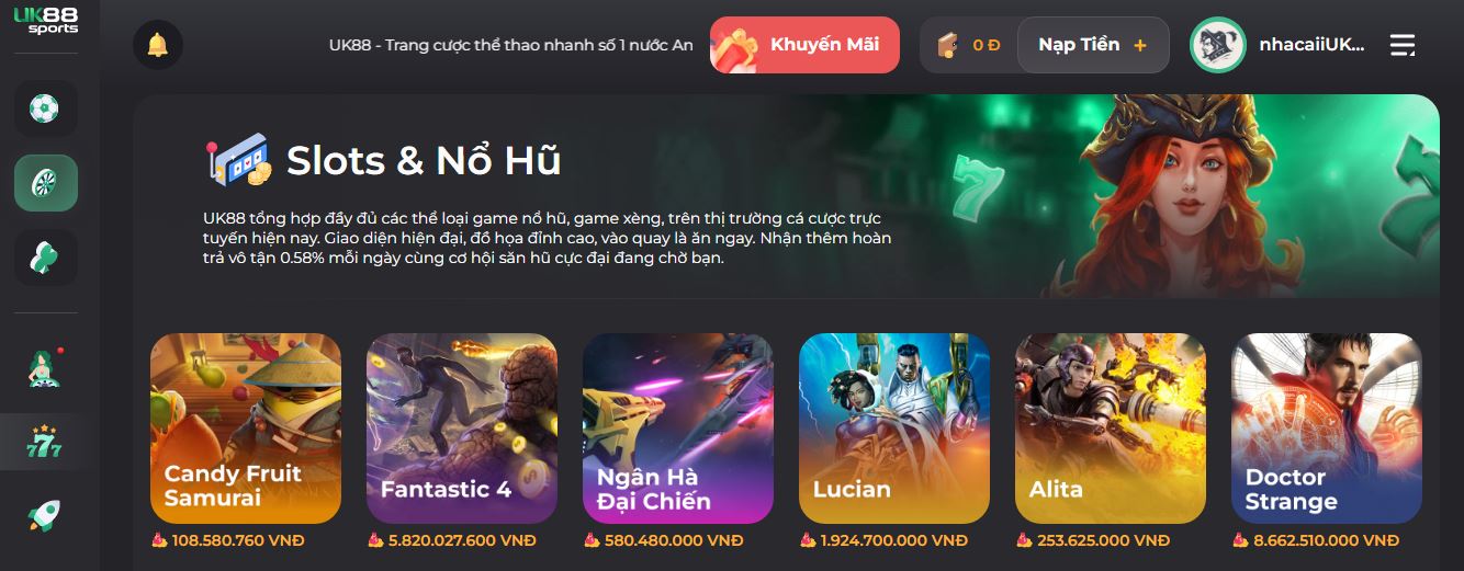 Tổng hợp game nổ hũ hot tại nhà cái UK88