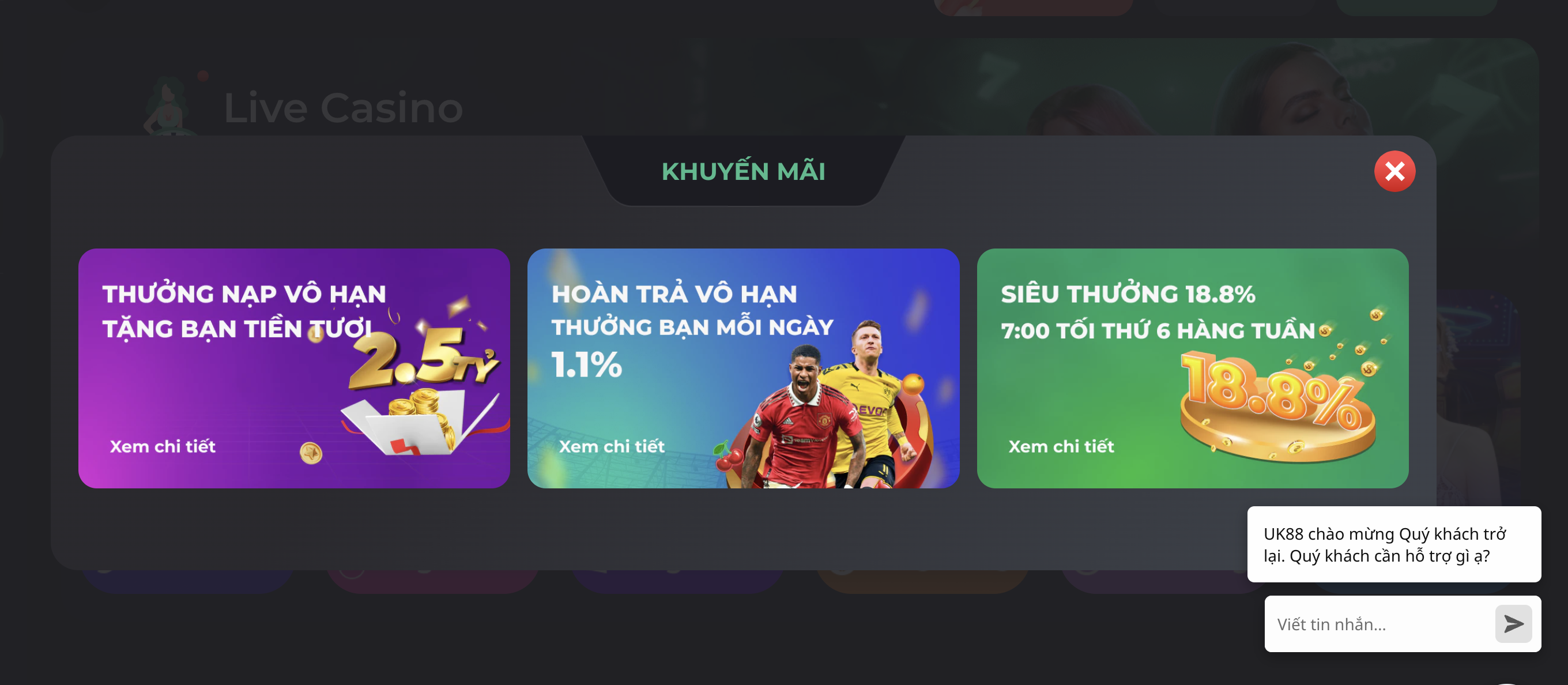 UK88- nạp tiền nhanh, thưởng cực khủng