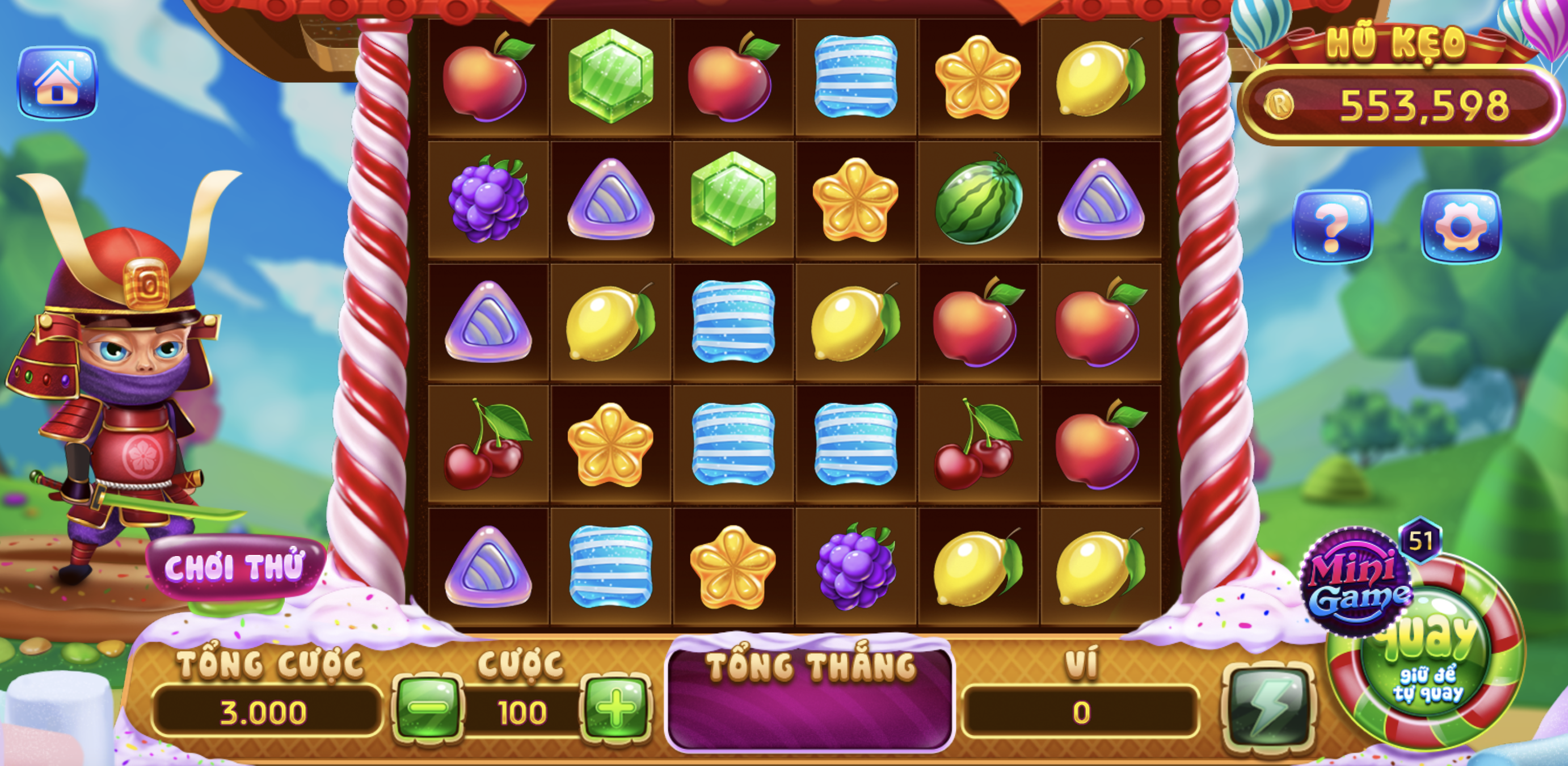 Hướng dẫn phương thức chơi Candy Fruit Samurai chuẩn