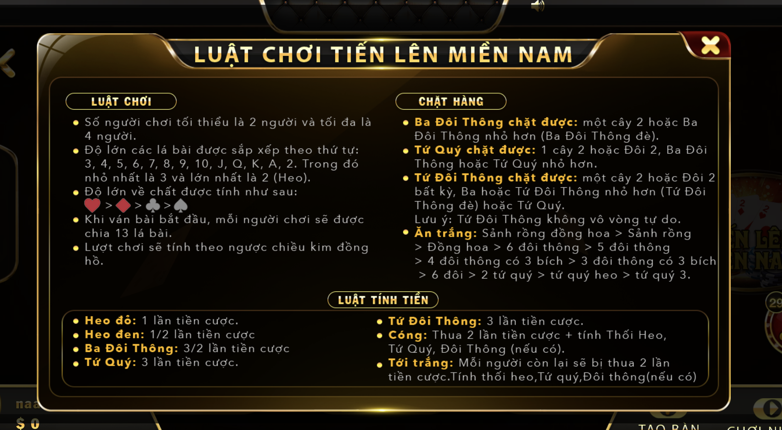 Luật chơi Tiến lên miền Nam đơn giản