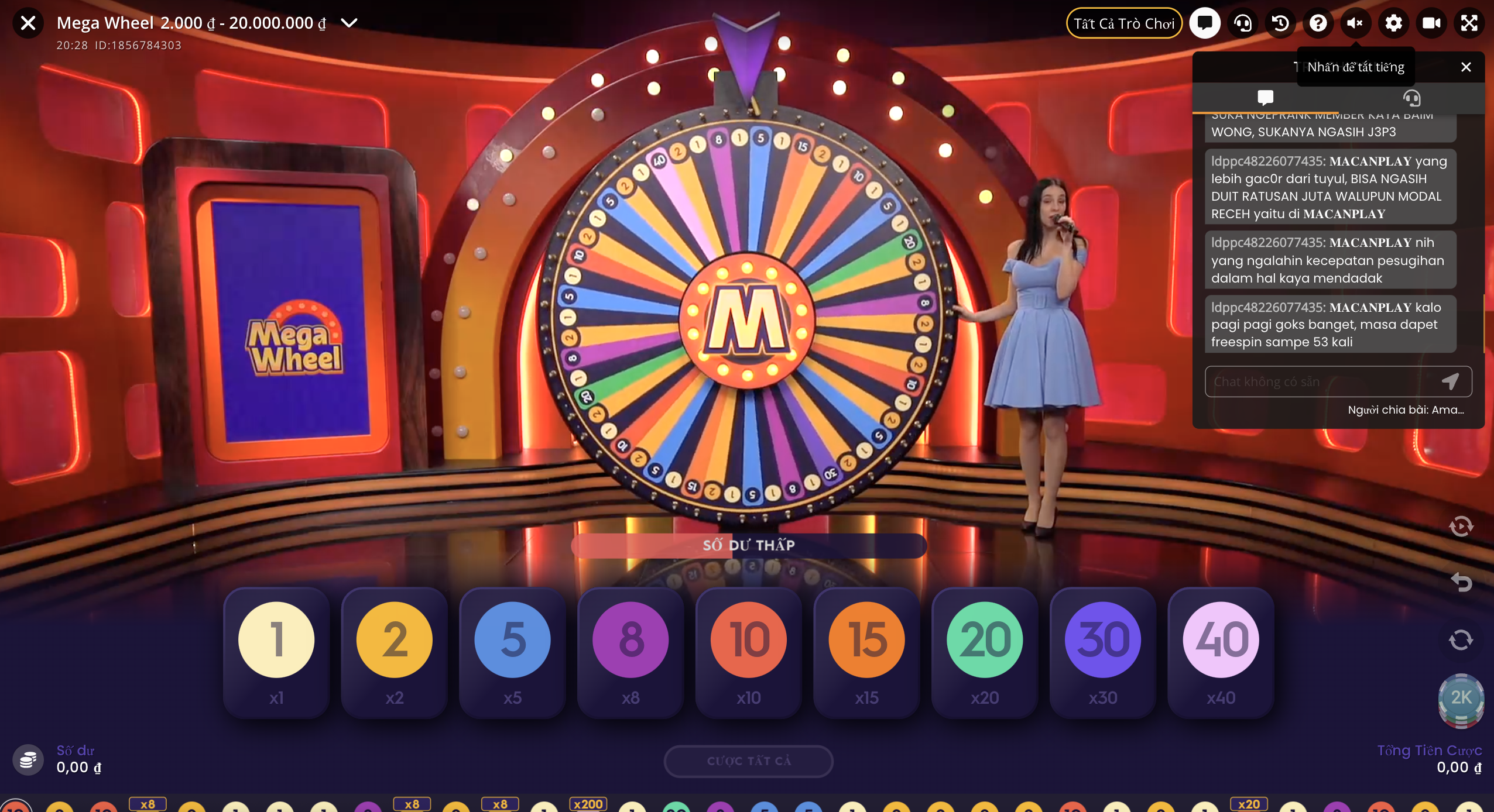 Tỷ lệ trả thưởng của Mega Wheel tại nhà cái UK88