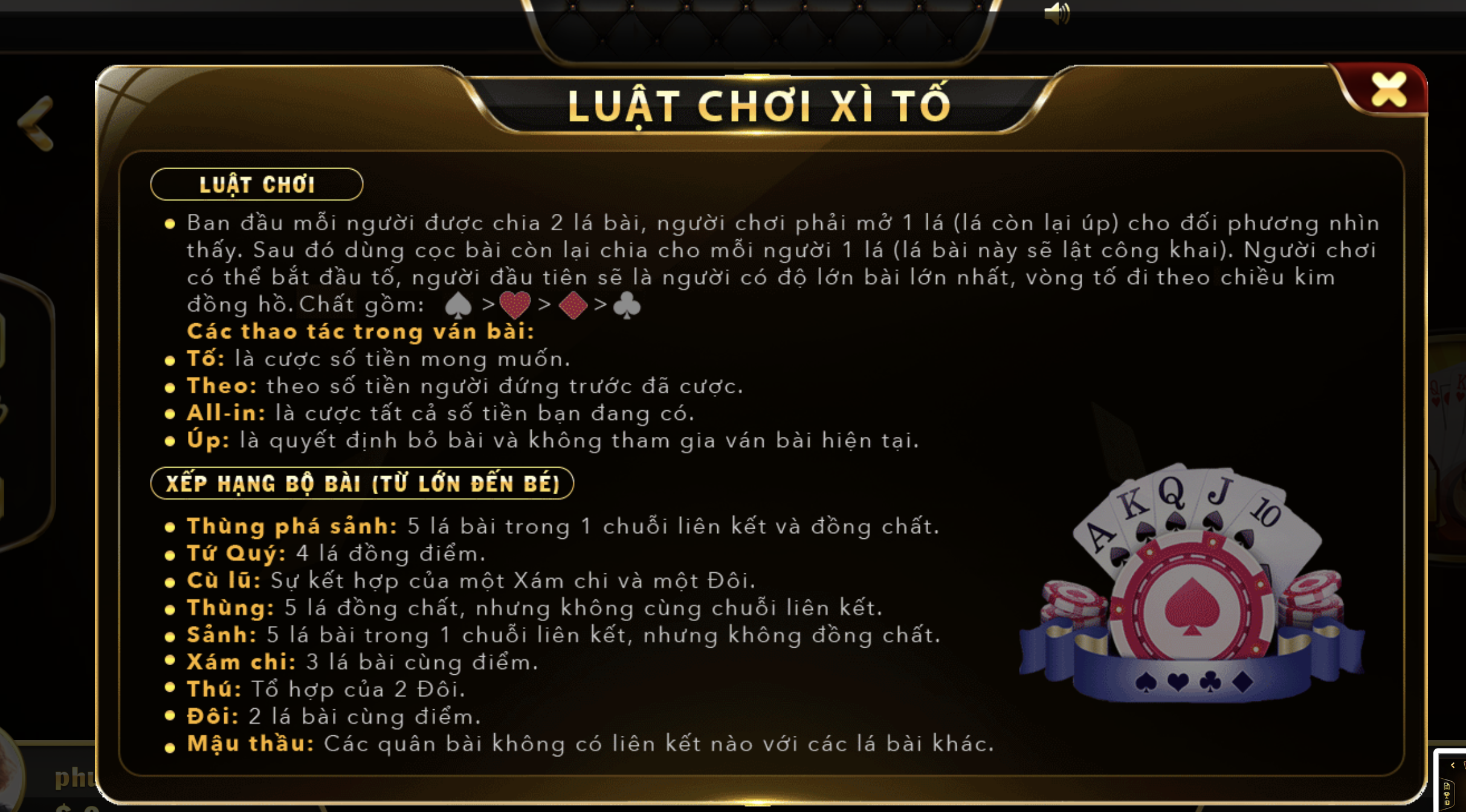 Luật chơi Xì tố đơn giản