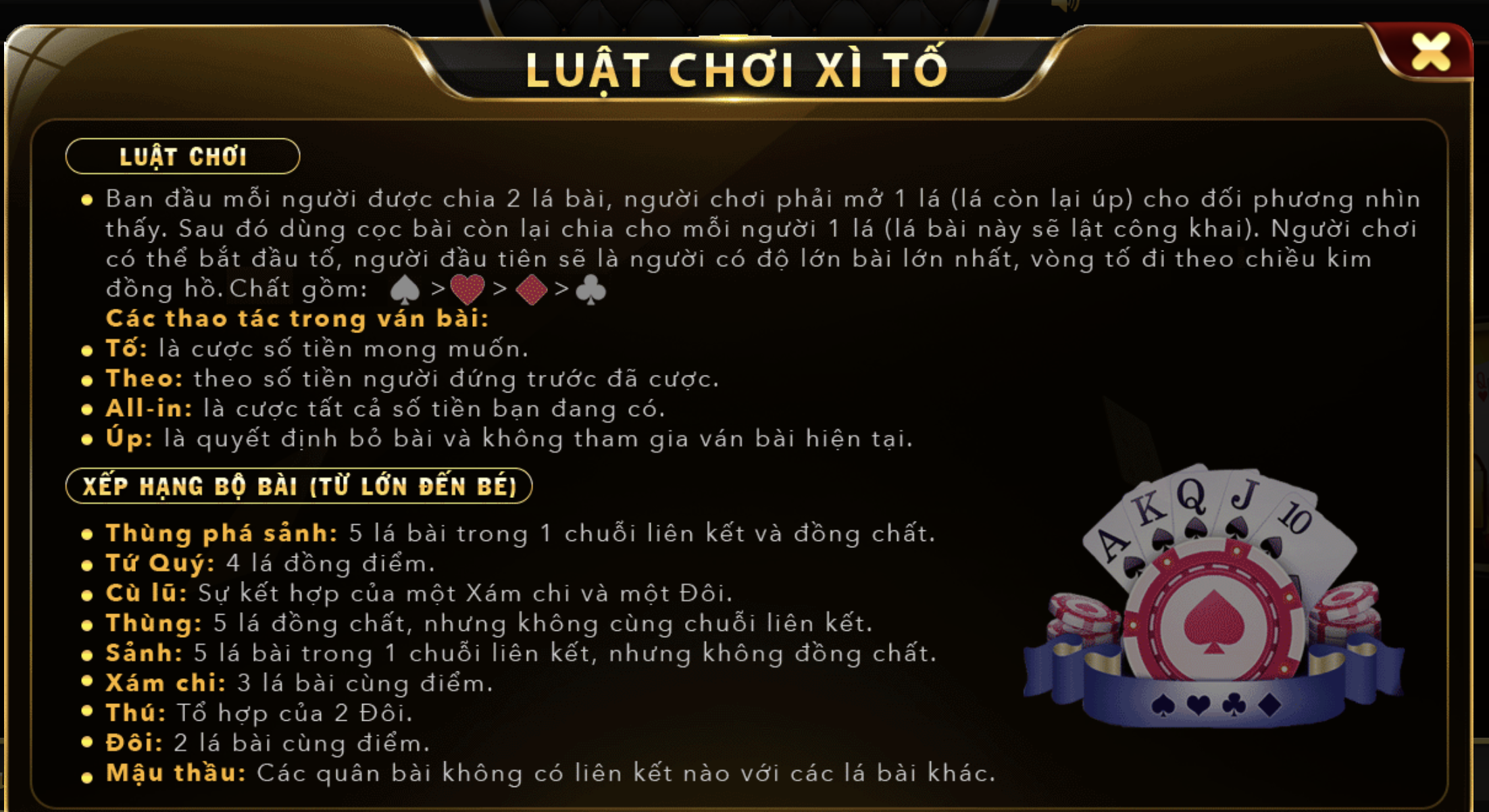 Luật chơi game bài Xì tố chi tiết nhất từ nhà cái UK88 VIP