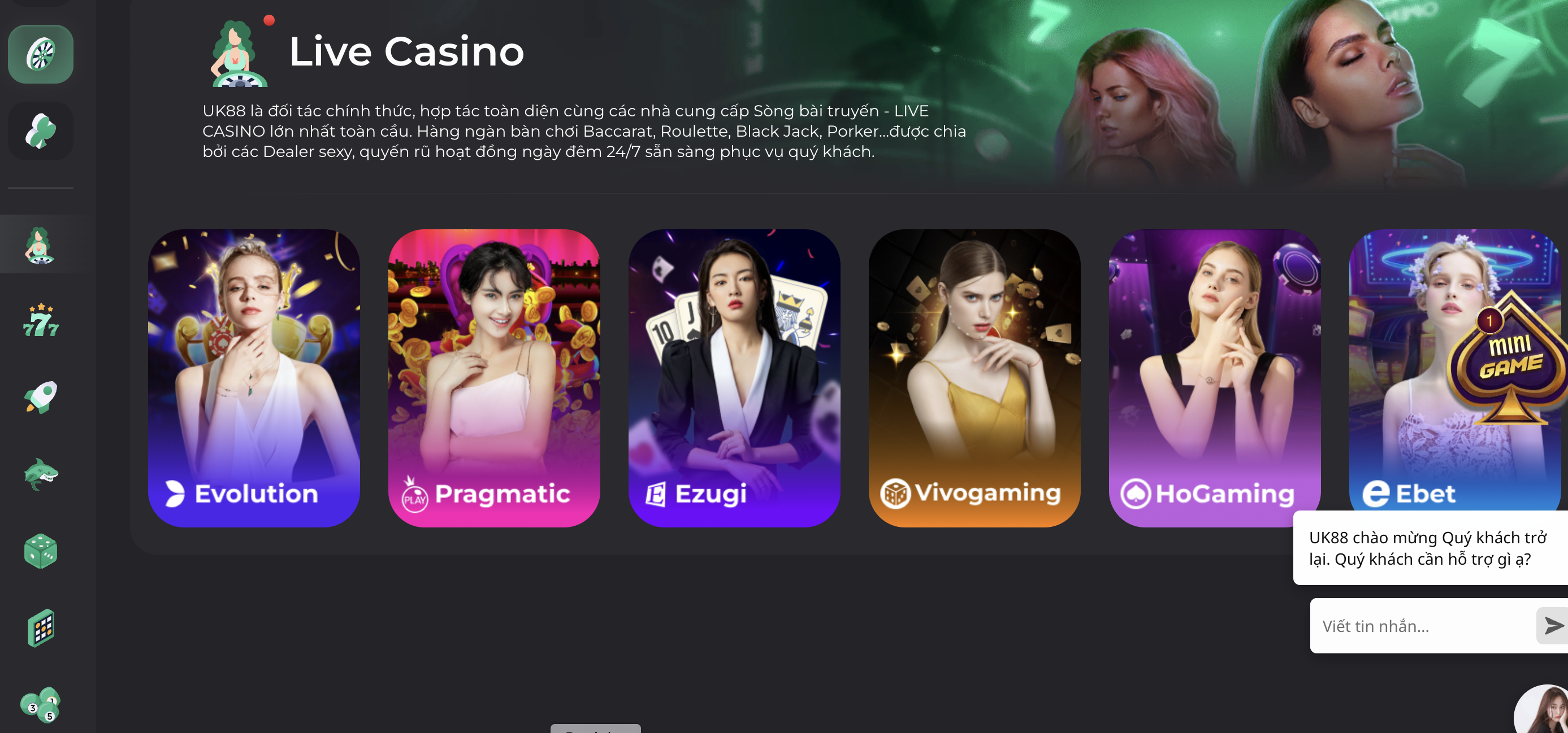 Tham gia ngay Casino tại nhà cái UK88