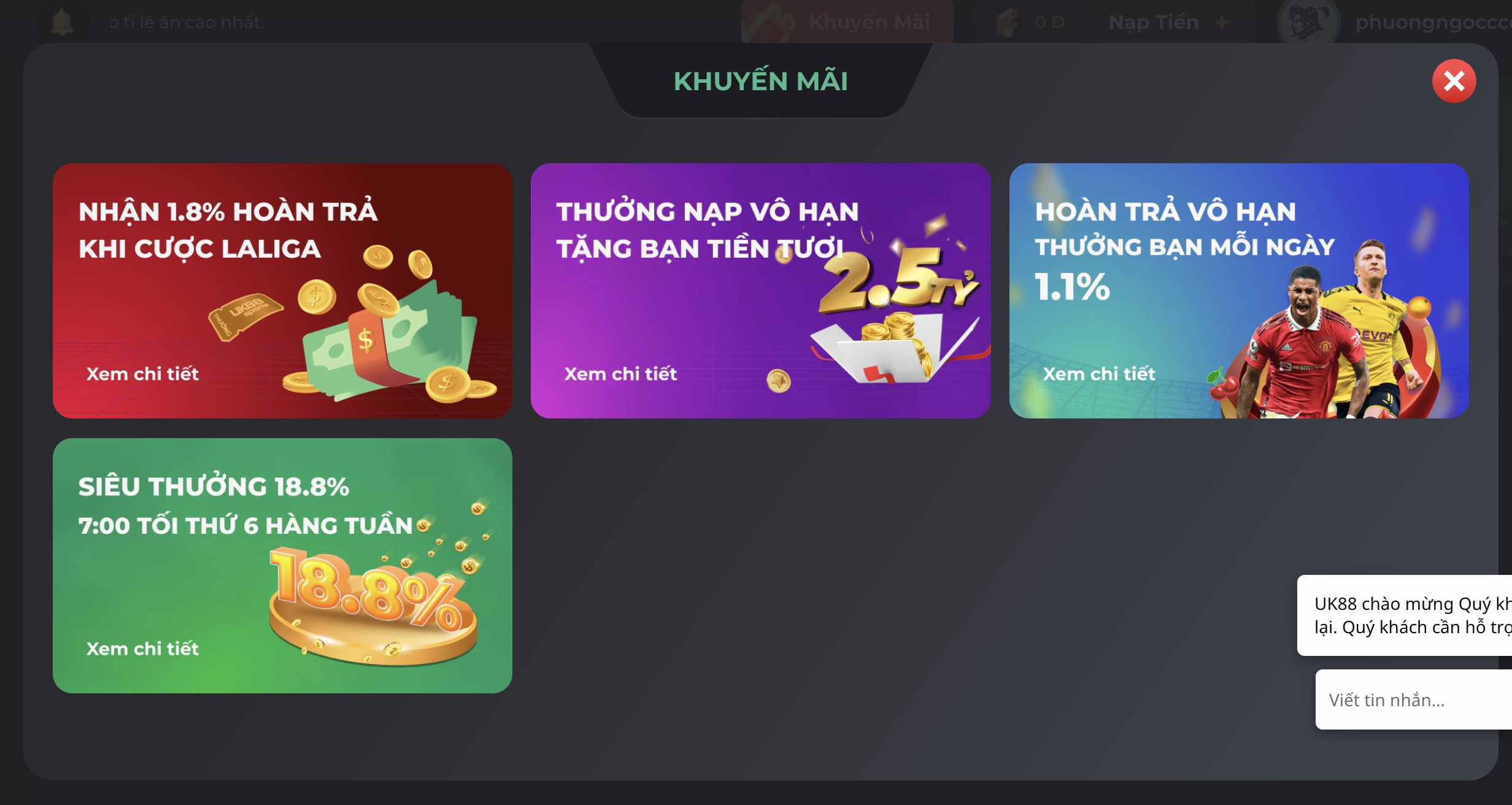 Tổng hợp những sự kiện ưu đãi khuyến mãi hấp dẫn của nhà cái UK88