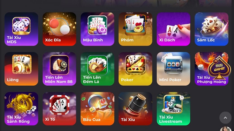 Các trò chơi game bài hấp dẫn trên nhà cái UK88