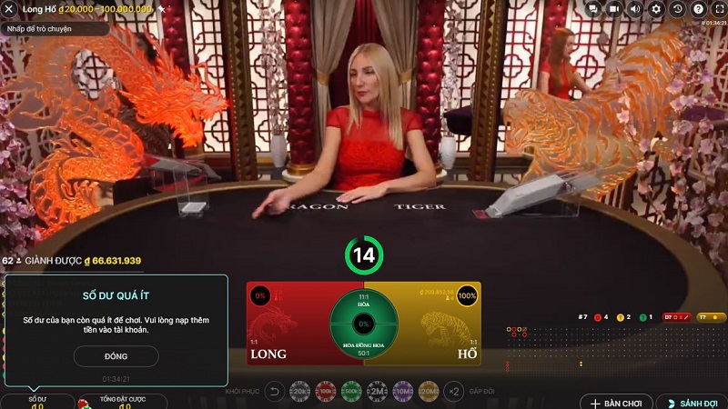 Tựa game Rồng Hổ tại Live Casino UK88 vip