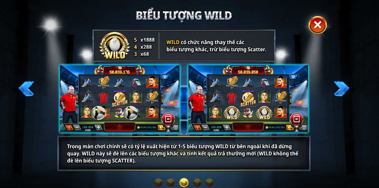 Các biểu tượng trong slot game Chiến binh sao vàng