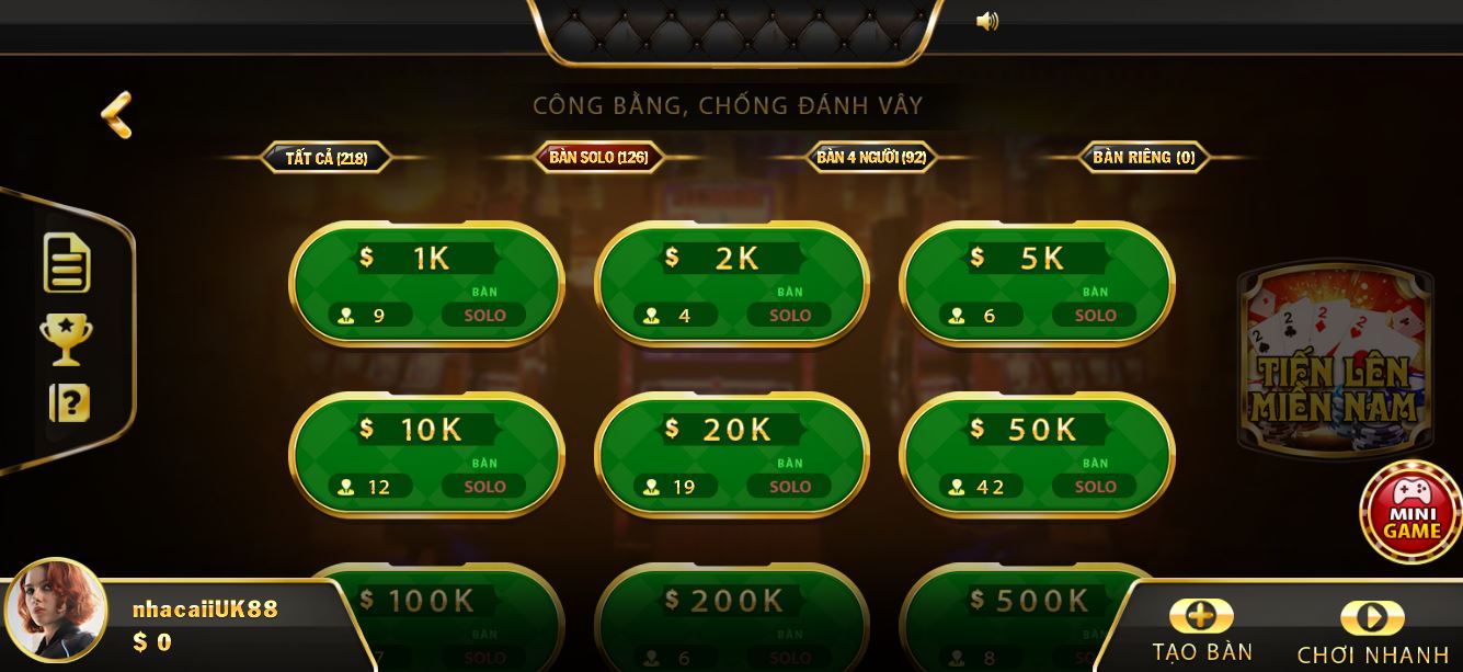 Game bài Tiến lên miền Nam tại nhà cái UK88