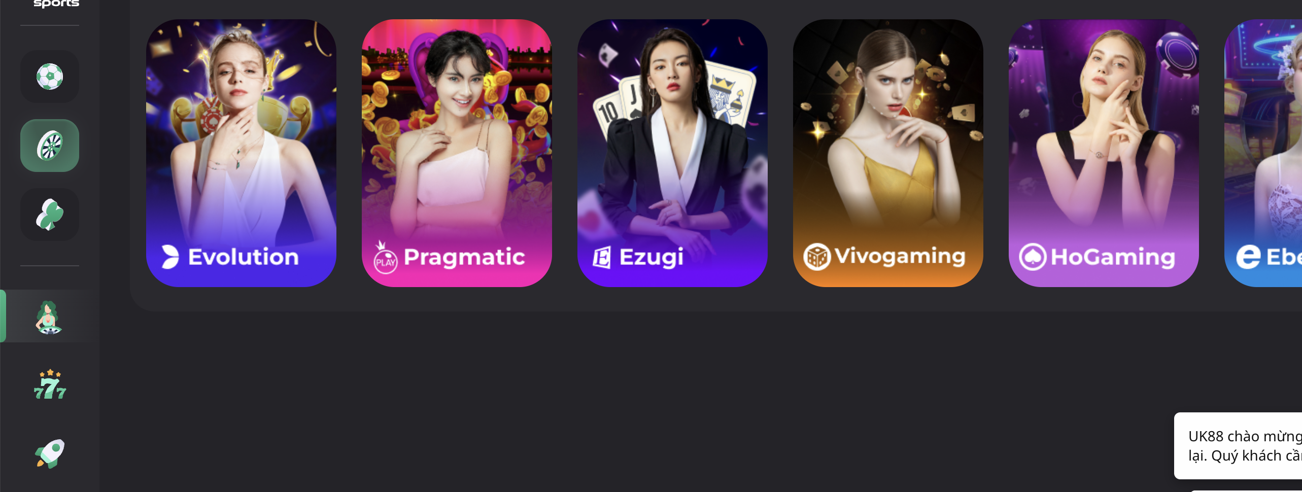 Chơi casino live tại UK88 hấp dẫn