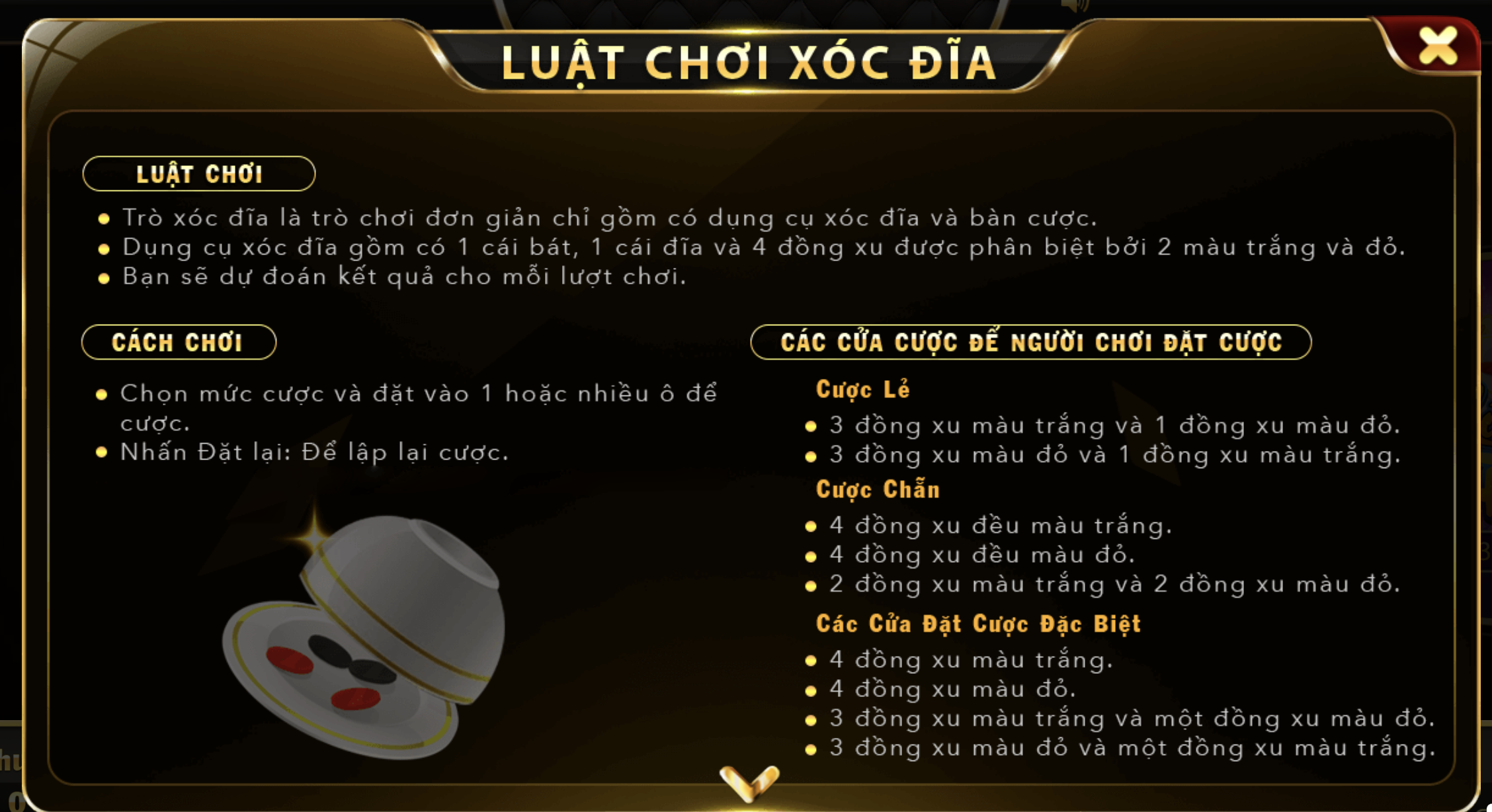 Tìm hiểu luật chơi game Xóc đĩa ở nhà cái UK88