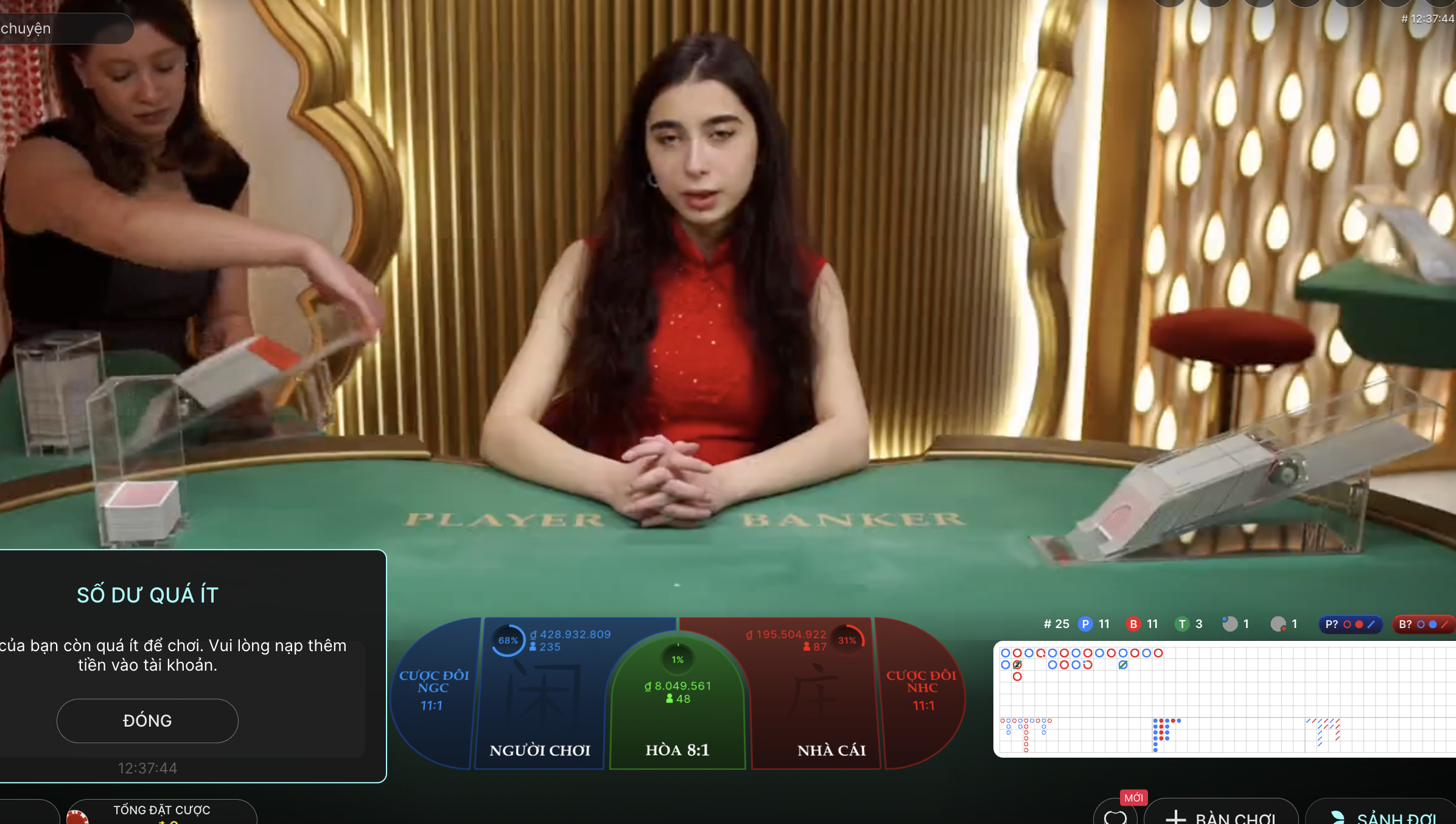 Quy định chia bài trong Baccarat tại UK88