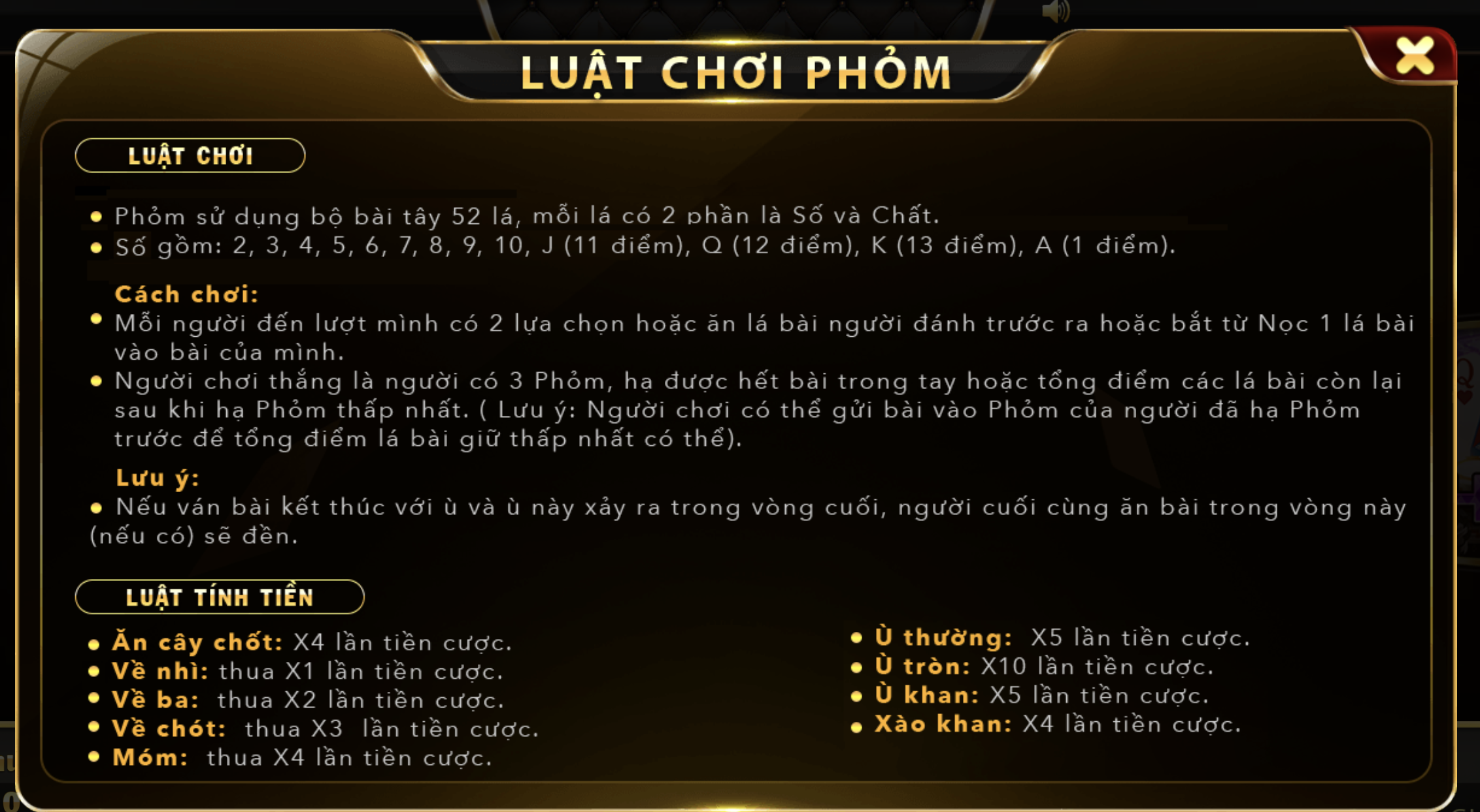 Luật chơi game bài Phỏm