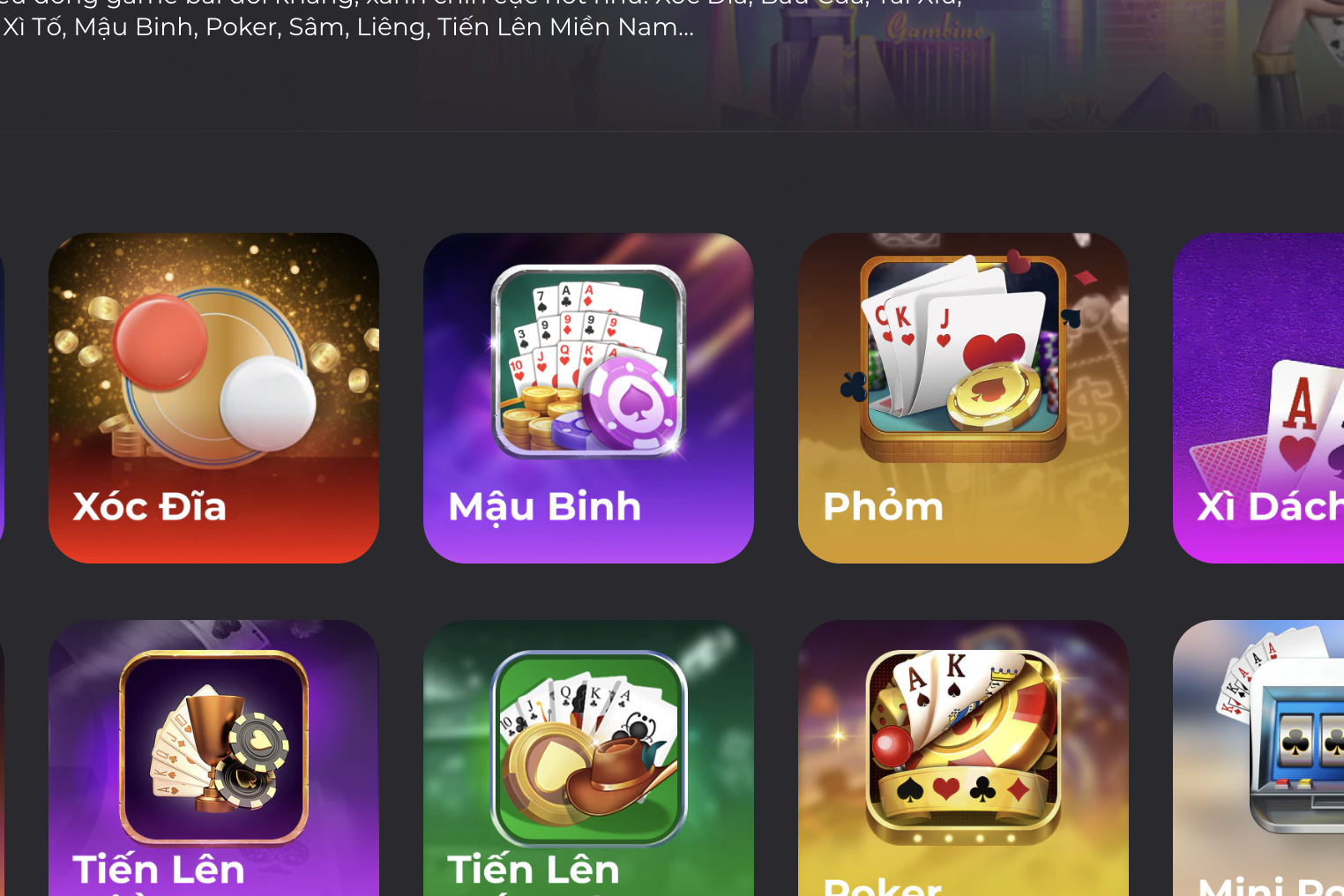 Mậu Binh luôn nằm trong top đầu game hot của nhà cái