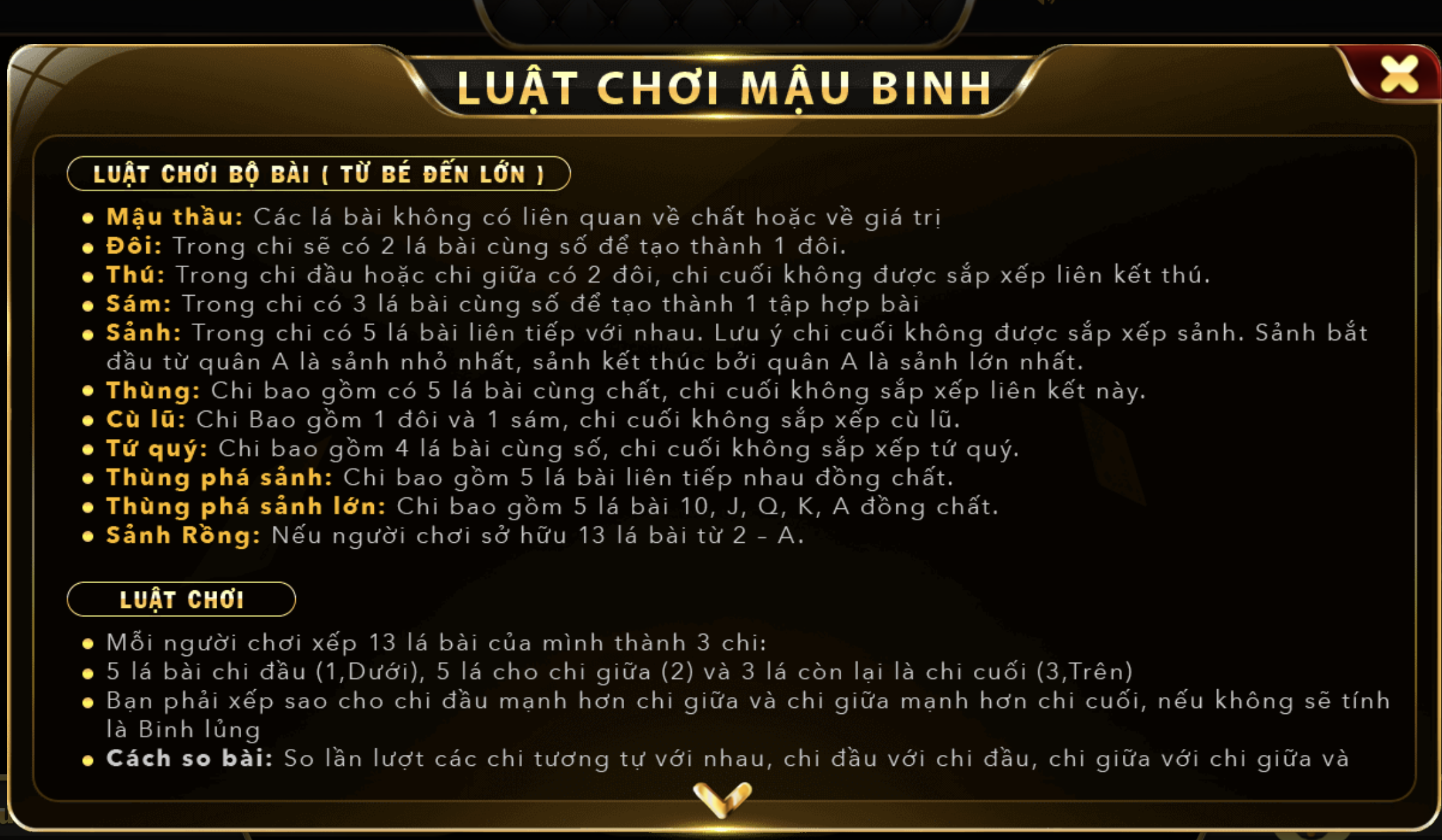 Luật chơi Mậu Binh tại nhà cái rất đơn giản