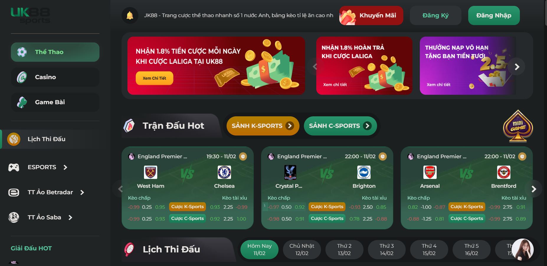 Nhà cái uy tín UK88 luôn là trang cá cược uy tín