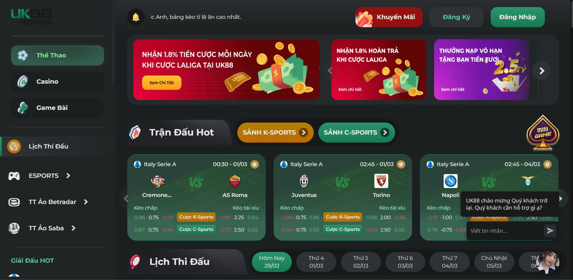 Nhà cái uk88 luôn là địa chỉ uy tín để tham gia cá cược